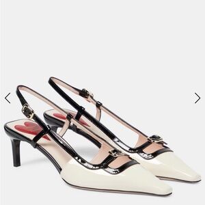 ROGER VIVIER ‘Viv’ Canard patent leather slingback pumps